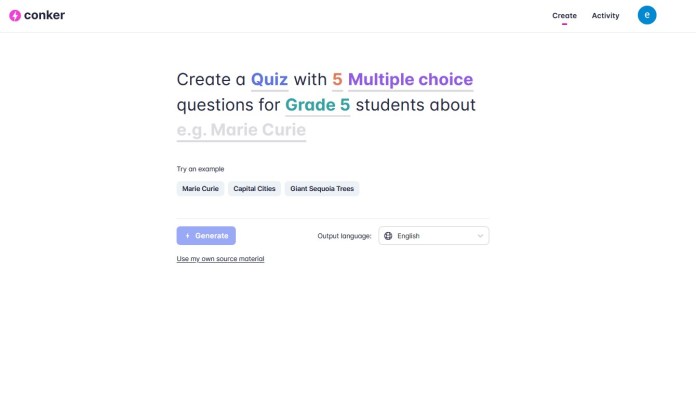 Mote App introduced Conker.AI - the platform to create language quizzes in less than 1 minute